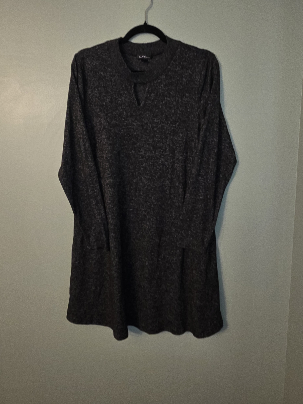 Alyx Charcoal Crewneck Long Sleeve Tunic Dress